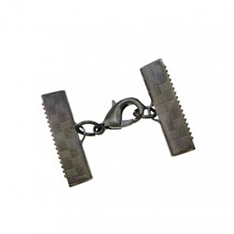 Leisure-Beads - 1x 20mm Bandklemme gunmetal Verschluss mit Karabiner gunmetal Schmuckzubehör 