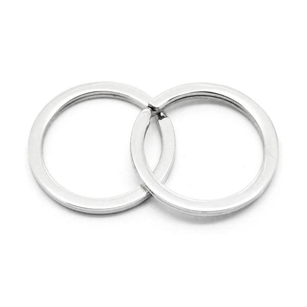 1x Edelstahl Schlüsselring 28mm flach silberfarben - Schlüsselanhänger basteln - Leisure-Beads DIY