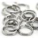 50x Edelstahl Spaltring 7mm Doppelring runder silber Biindering - Schmuckzubehör
