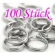 100x Edelstahl Spaltring 7mm Doppelring runder silber Biindering - Schmuckzubehör - Leisure-Beads DIY