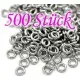 500x Edelstahl Biegering 5mm Stärke 1,2mm runder silber Biegering - Schmuckzubehör Biegering - Leisure-Beads DIY