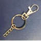 Gold Schlüsselring 28mm mit Kette und Karabiner großer Schlüsselring stabil und massiv - Schmuckzubehör