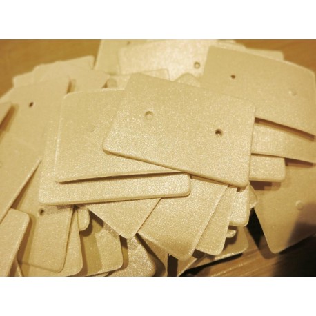 Leisure-Beads - 20 beige / hellgoldfarben Schmuck Karten 33x25mm Papier ohne Schrift Schmuck Display Ohrstecker - Schmuckzubehör