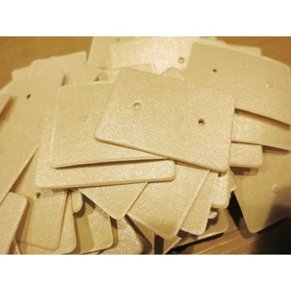 20 beige / hellgoldfarben Schmuck Karten 33x25mm Papier ohne Schrift Schmuck Display Ohrstecker - Schmuckzubehör - Leisure-Beads DIY