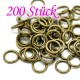 200 bronzefarben Biegering 10mm x 1,5mm rund bronzefarben Binderinge - Schmucktzubehör
