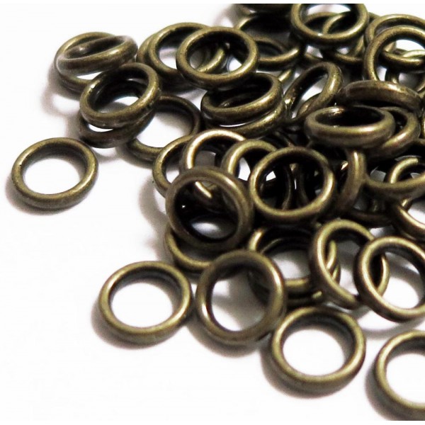 50x bronzefarben Biegering 6mm x 1mm rund bronzefarben - Schmucktzubehör