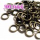 500x bronzefarben Ring 6mm x 1mm geschlossen rund bronzefarben - Schmucktzubehör