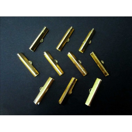Leisure-Beads - 10x goldfarbene Bandklemme 30mm II. Wahl goldfarben vergoldet - Schmuckzubehör