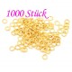 1000x goldfarbener Biegering 5mm x 0,9mm runder Bindering - Schmuckzubehör Biegering