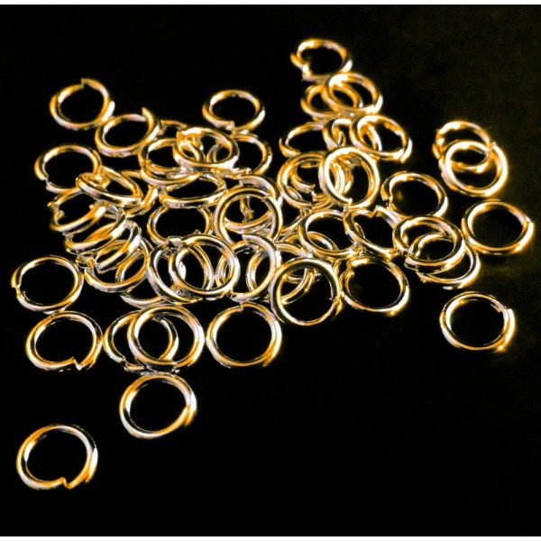 50x goldfarbener Biegeringe 5mm x 0,7mm runder goldfarbener Biegering - Schmuckzubehör - Leisure-Beads DIY