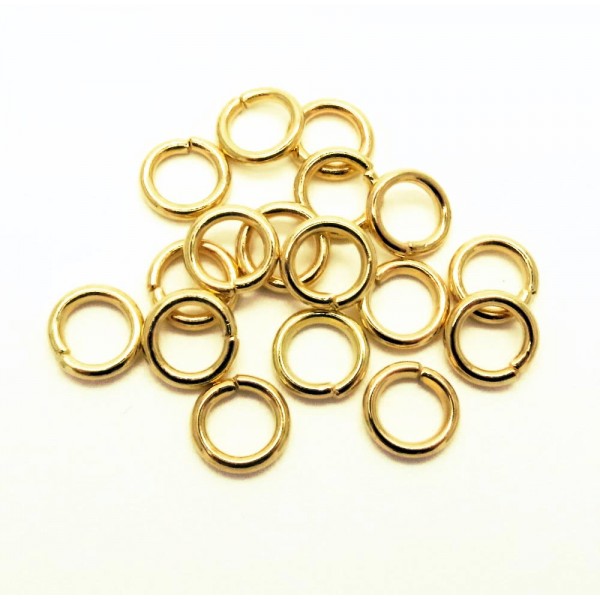 50x goldfarben Biegering 6mm 1mm rund Binderinge - Schmuckzubehör - Leisure-Beads DIY
