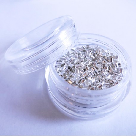 Leisure-Beads - 2g hellsilberfarbene Quetschröhrchen 1,5mm Quetschperlen - Schmuckzubehör