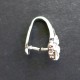 1x silber Strass Collierschlaufe 10mm Anhängerhaken mit Strass - Schmuckzubehör