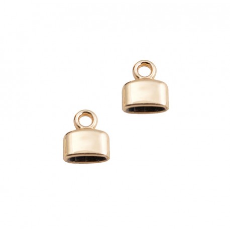 Leisure-Beads - 2x KC-goldfarben Einklebkappe Innen 2,5x6mm 8x9mm Endkappe - Schmuckzubehör
