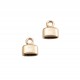 2x KC-goldfarben Einklebkappe Innen 2,5x6mm 8x9mm Endkappe - Schmuckzubehör