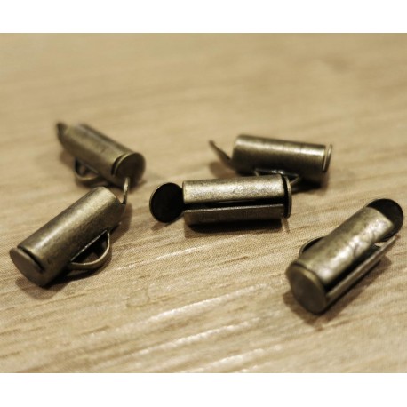 Leisure-Beads - 2x bronzefarbene 10mm Bandklemme Perlenband Verbinder Chandelierverteiler Einklebhülse - Schmuckzubehör