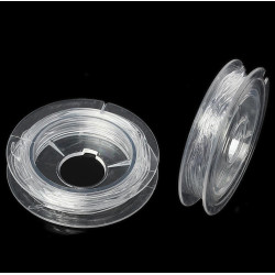 Leisure-Beads - 3m elastische Perlenschnur 1mm transparentes Nylonband auf Rolle - Schmuckzubehör