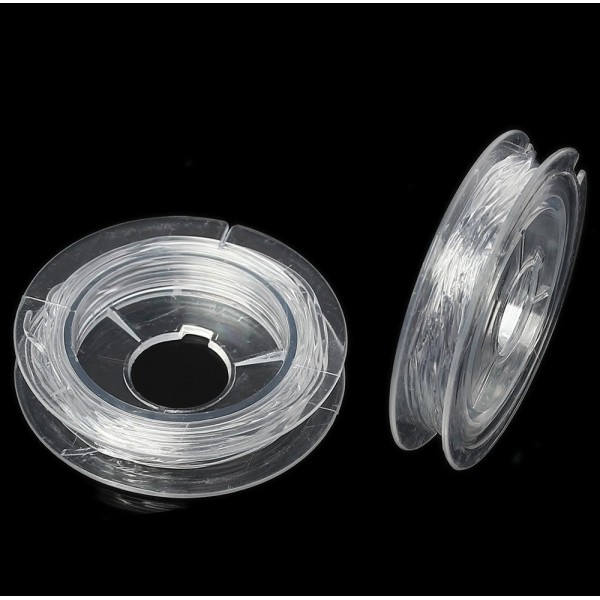 3m elastische Perlenschnur 1mm transparentes Nylonband auf Rolle - Schmuckzubehör - Leisure-Beads DIY