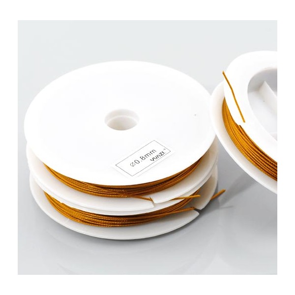 15m goldfarbener Schmuckdraht 0,8mm - Schmuckztubehör - Leisure-Beads DIY