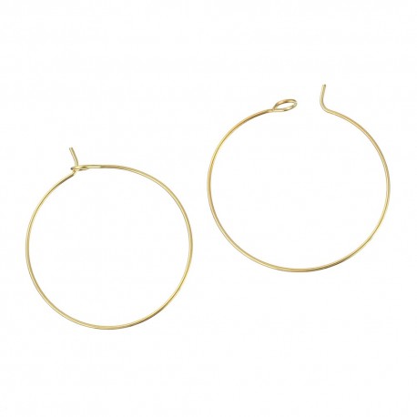 Leisure-Beads - 10x Creolen 34x30mm goldfarben Weinglasringe - Tischdeko Weinglasringe