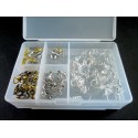 Box mit Schmuckverschlüssen, Ohrhaken und Schmuckdraht - Schmuckverschluss - Schmuckzubehör Set