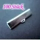 100x Bandklemme 25mm hellsilber platinfarbene Bandklemmen - Schmuckzubehör - Leisure-Beads DIY