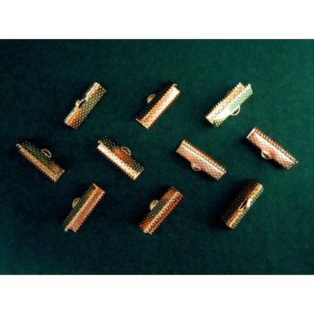 Leisure-Beads - 10x rosegoldfarbene Bandklemme 20mm Bandverbinder - Schmuckzubehör