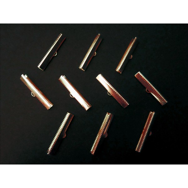 10x rosegoldfarbene Bandklemme 35mm Bandverbinder - Schmuckzubehör - Leisure-Beads DIY