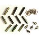 10 bronze Bandklemmen 35mm + 5 Karabiner + 10 Biegeringe als Schmuckzubehör Set für Halsbänder - bronze Schmuckzubehör Set