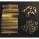 10x goldfarben Bandklemmen 35mm + 5 Karabiner + 10 Biegeringe als Schmuckzubehör Set für Halsbänder - Schmuckzubehör Set - Leisure-Beads DIY