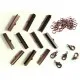 10 kupfer Bandklemmen 30mm + 5 Karabiner + 10 Biegeringe als Schmuckzubehör Set für Halsbänder - kupfer Schmuckzubehör Set - Leisure-Beads DIY