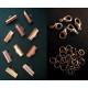 10 rosegoldfarben Bandklemmen 16mm + 5 Karabiner + 10 Biegeringe als rose goldfarben Schmuckzubehör Set für Halsbänder - Schmuck