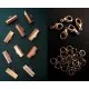 10 rosegoldfarben Bandklemmen 16mm + 5 Karabiner + 10 Biegeringe als rose goldfarben Schmuckzubehör Set für Halsbänder - Schmuck - Leisure-Beads DIY