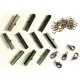 10 bronze Bandklemmen 25mm + 5 Karabiner + 10 Biegeringe als Schmuckzubehör Set für Halsbänder - bronze Schmuckzubehör Set - Leisure-Beads DIY