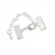 1x 15mm Bandklemme hellsilber Verschluss mit Karabiner und Kette platinfarben - Schmuckzubehör - Leisure-Beads DIY