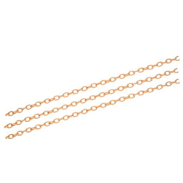 1m rosegoldfarbene Kette 3x4,6x0,8mm Aluminium Gliederkette rosegoldfarben Schmuckkette - Schmuckzubehör - Leisure-Beads DIY