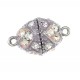 1x rosa lila Strass Magnetverschluss 23x14mm Schmuckverschluss mit Strass - Schmuckzubehör Magnetverschluss