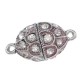 1x altrosa Strass Magnetverschluss 24x13mm Schmuckverschluss mit Strass - Schmuckzubehör Magnetverschluss