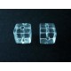 Weiss transparent farblose Kristallglas Würfel Perlen 8x8mm - Schmuckzubehör