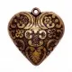 1x bronze Herz Anhänger ca. 51x54x19mm Acryl bronzefarben Schmuckanhänger- bronze Schmuckzubehör - Leisure-Beads DIY