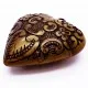 1x bronze Herz Anhänger ca. 51x54x19mm Acryl bronzefarben Schmuckanhänger- bronze Schmuckzubehör - Leisure-Beads DIY
