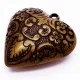 1x bronze Herz Anhänger ca. 51x54x19mm Acryl bronzefarben Schmuckanhänger- bronze Schmuckzubehör - Leisure-Beads DIY