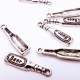 1x silberfarben Bierflasche Anhänger 28x6x3mm silberfarben Schmuckanhänger - Schmuckzubehör