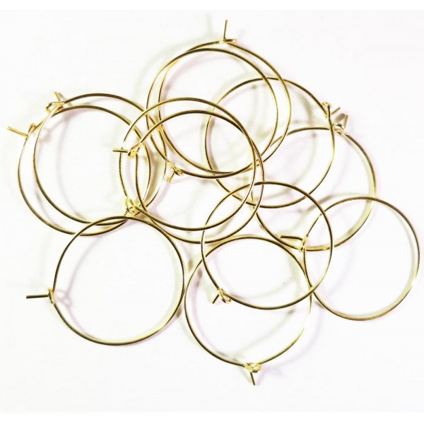 10x Creolen 29x25mm goldfarben Weinglasringe - Tischdeko Weinglasringe - Leisure-Beads DIY