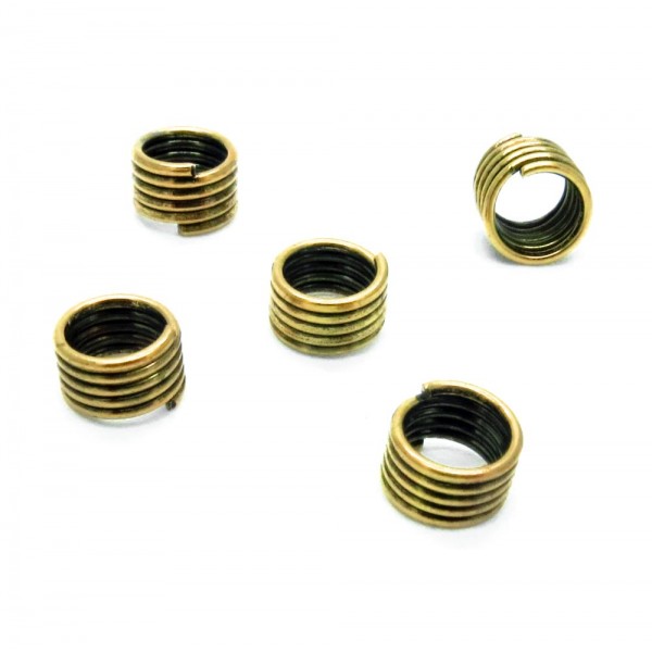 5x altgoldfarben Ring 6x4mm Großlochperle rund in altgoldfarben - Schmuckzubehör - Leisure-Beads DIY