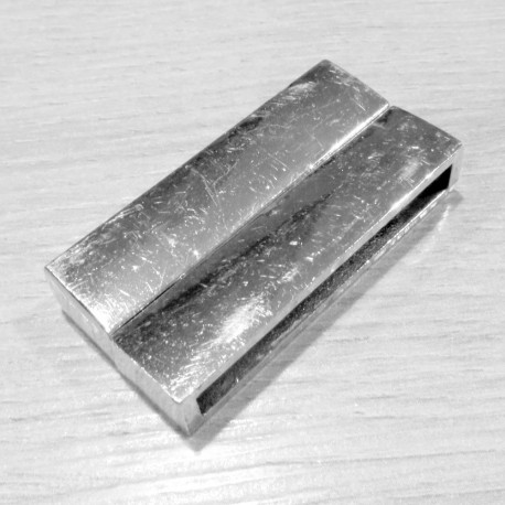 Leisure-Beads - 1x silberfarben Magnetverschluss II.Wahl 38x18x7mm Innen 34x4mm silberfarben Einklebverschluss - Schmuckzubehör Schmuckverschl