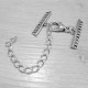 1x silber Verschluss 25mm 10-Strang mit Karabiner und Kettchen Schmuckverschluss - Schmuckubehör Schmuckverschluss
