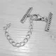 1x silber Verschluss 25mm 10-Strang mit Karabiner und Kettchen Schmuckverschluss - Schmuckubehör Schmuckverschluss - Leisure-Beads DIY