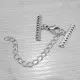 1x silber Verschluss 25mm 10-Strang mit Karabiner und Kettchen Schmuckverschluss - Schmuckubehör Schmuckverschluss - Leisure-Beads DIY