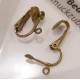 2x antikgoldfarben Ohrclips 12x15,6mm messingfarben - Schmuckzubehör zum Ohrclips selbermachen